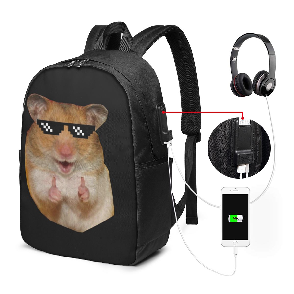 Backpacks - Mochila divertida con diseño de hámster,