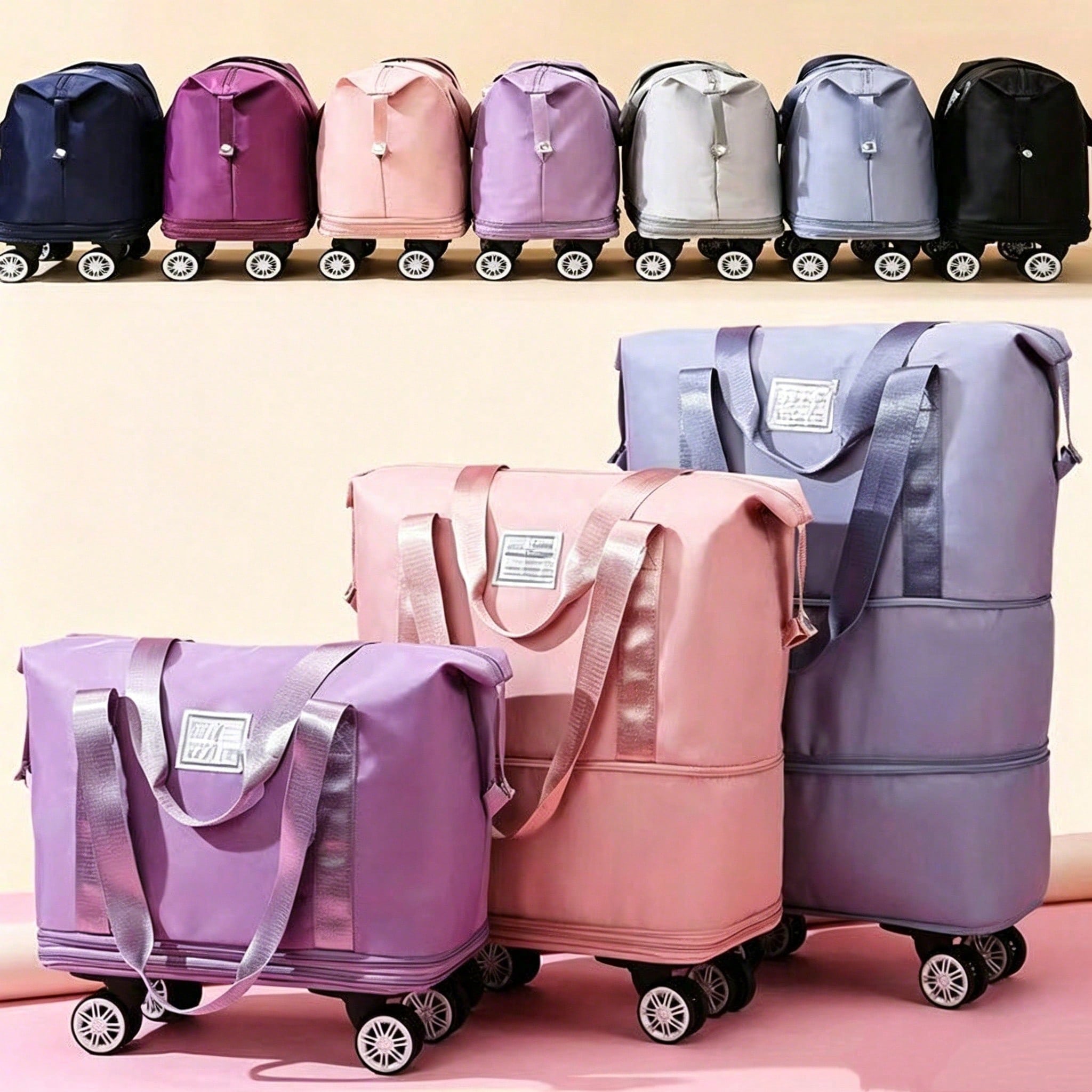 Bolsa de viaje con ruedas y ca - Foldable Rolling Luggage Bag reseña y precio