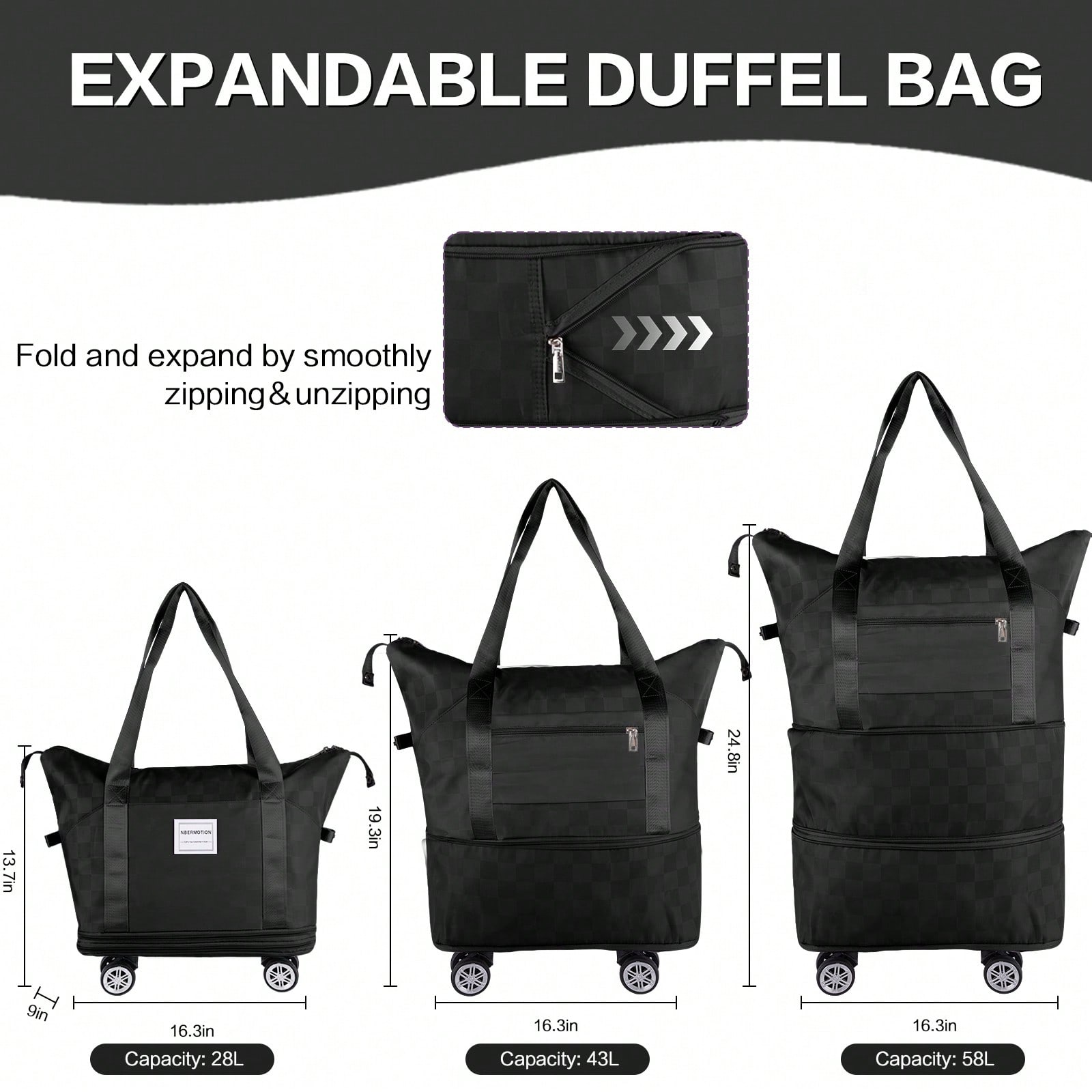 Bolsa de viaje con ruedas y ca - Foldable Rolling Luggage Bag reseña y precio