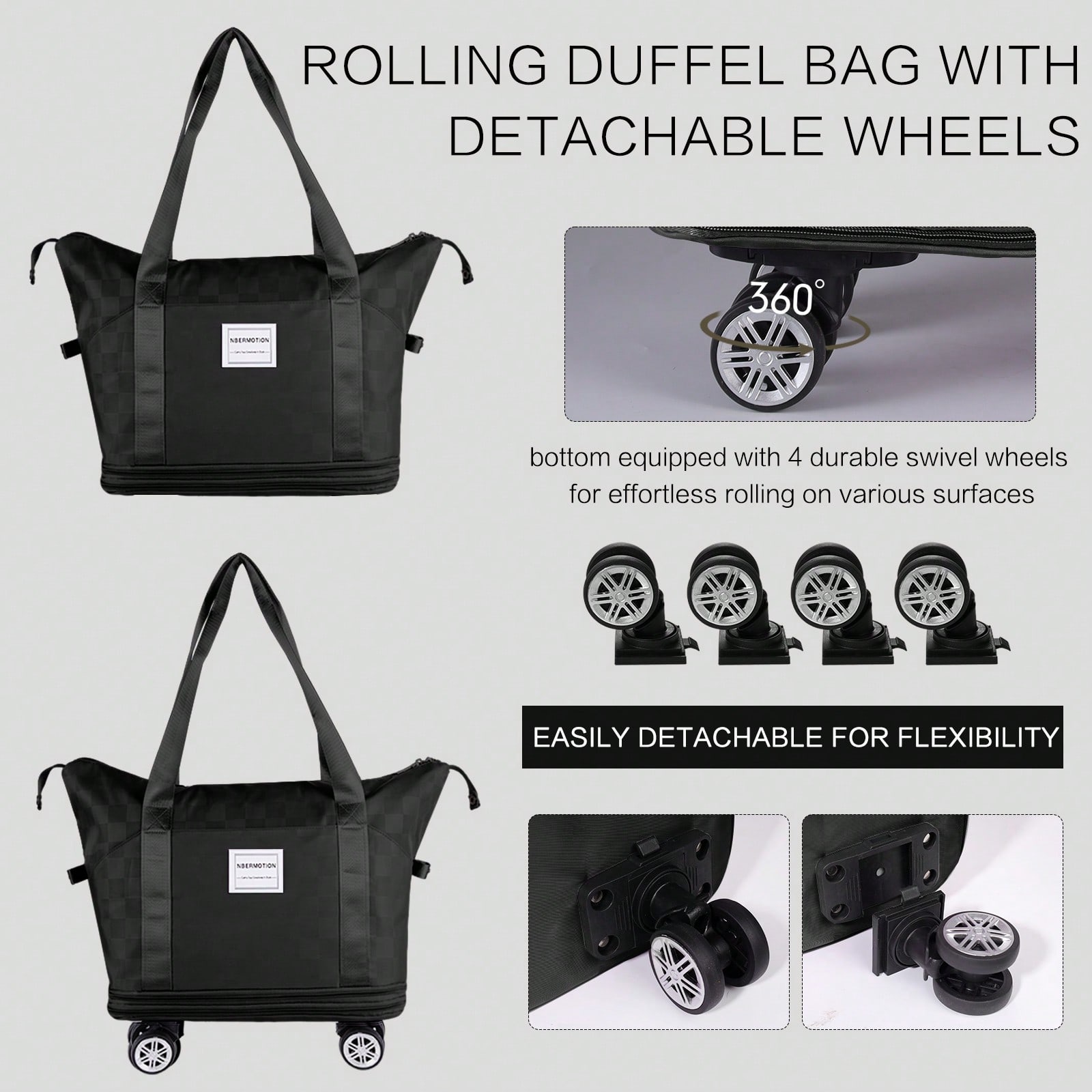 Bolsa de viaje con ruedas y ca - Foldable Rolling Luggage Bag reseña y precio