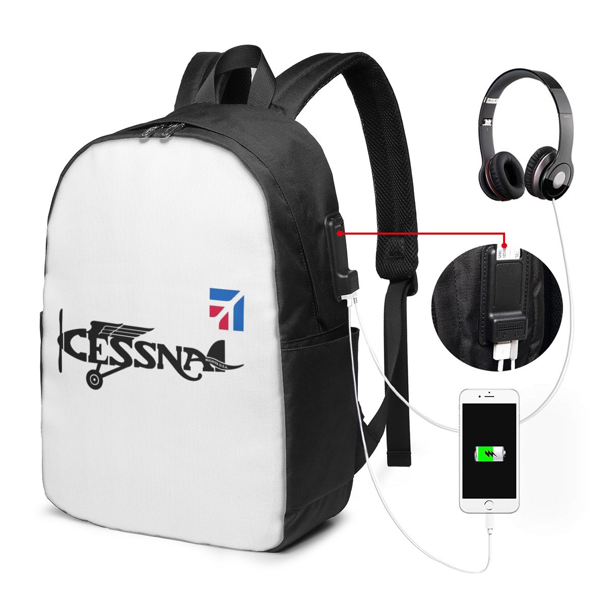 Mochila con logotipo de Cessna - Backpacks reseña y precio