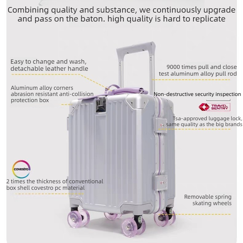Juego de Maletas con Ruedas, M - Aluminum Frame Carry On Luggage reseña y precio